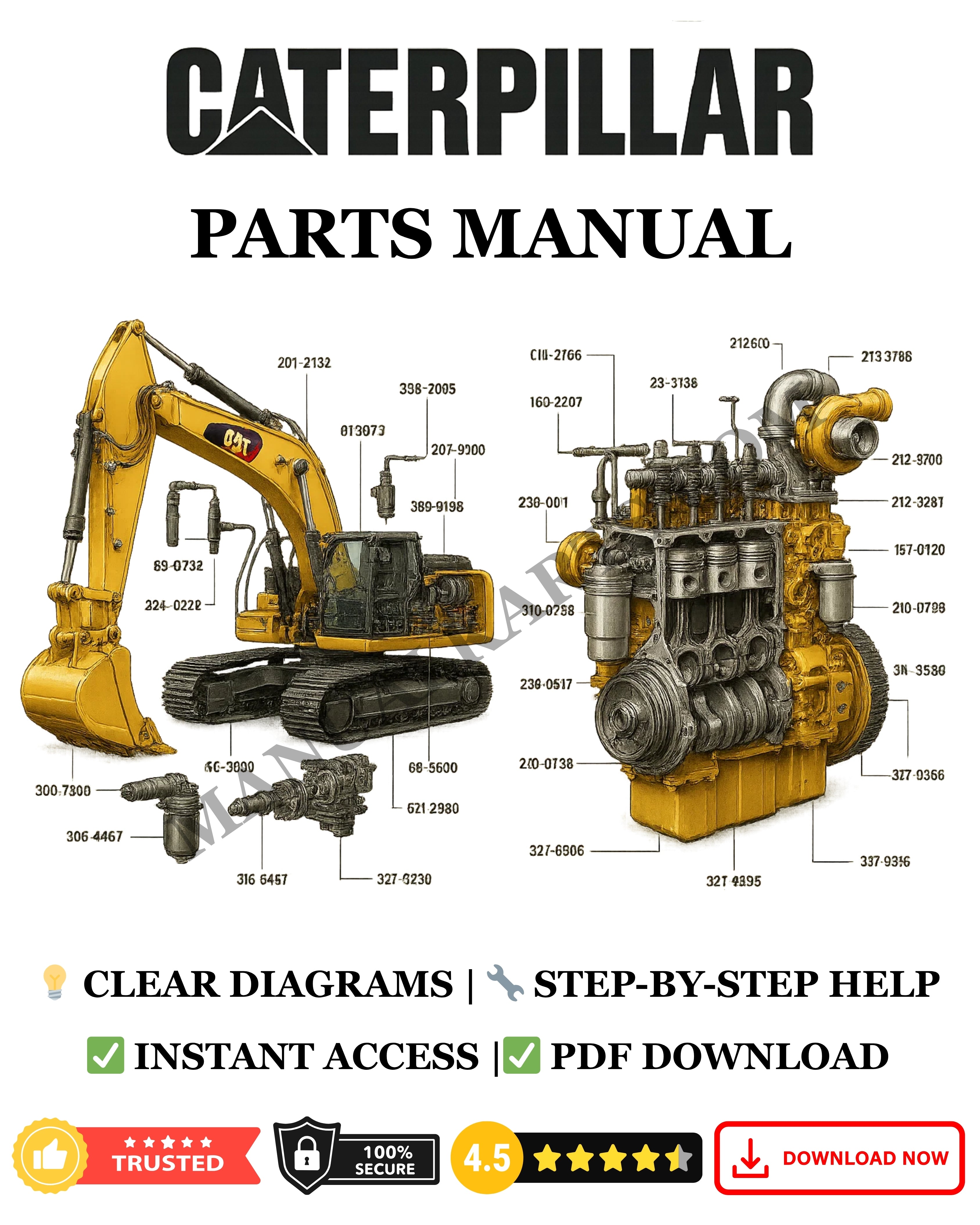323D2 L Caterpillar Excavator Parts Manual JEG – Manualkarts