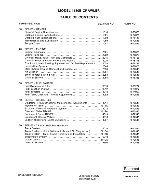 Case 1150B Crawler Dozer Pdf Repair Service Manual