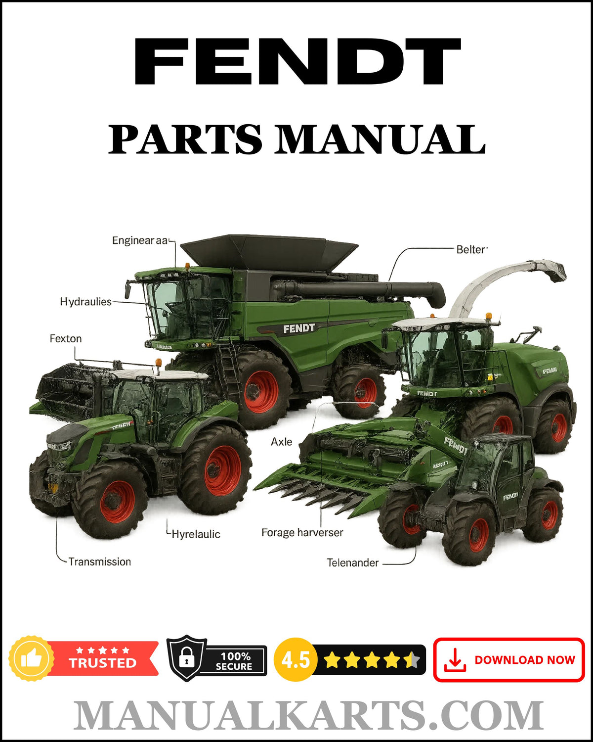Fendt 930NA SCR Pdf Parts Manual (94300101-99999)