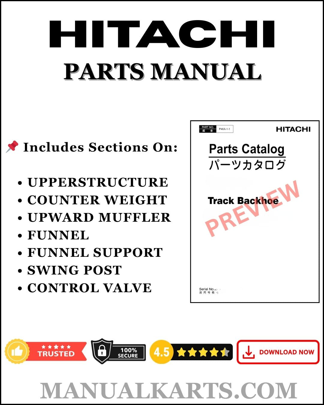 Hitachi ZV250PR-G ZV350PR-G Reversible Vibratory Plate Pdf Parts Catalog Manual