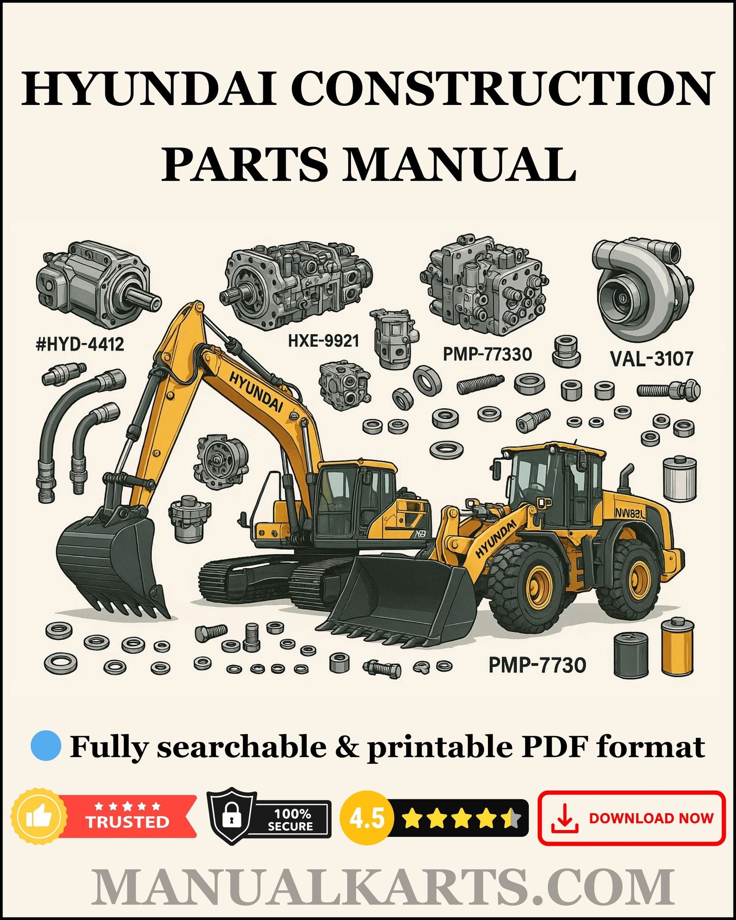 Hyundai R25Z-9AK CA Crawler Excavator Pdf Parts Manual