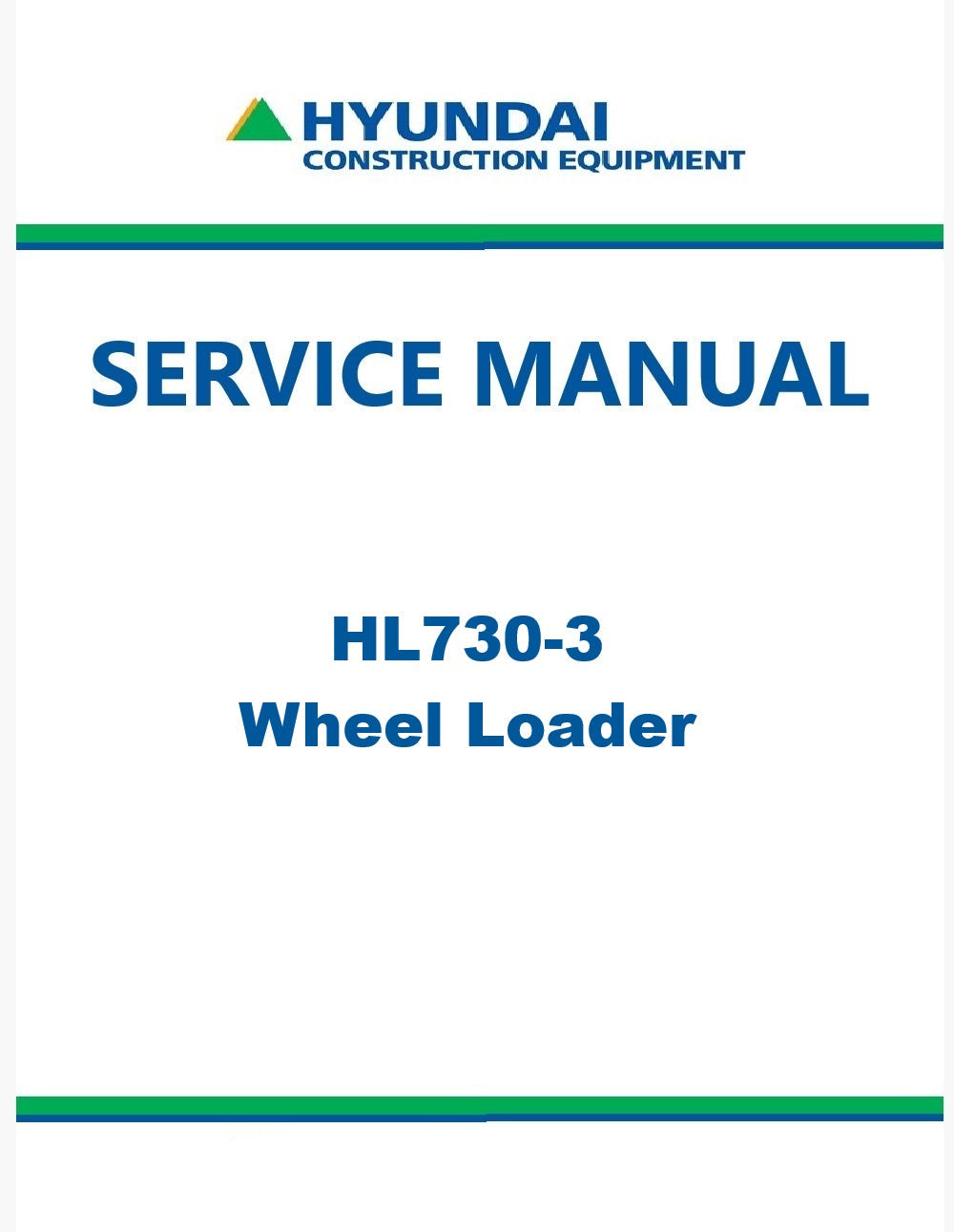 Hyundai HL730-3 Wheel Loader Pdf Repair Service Manual