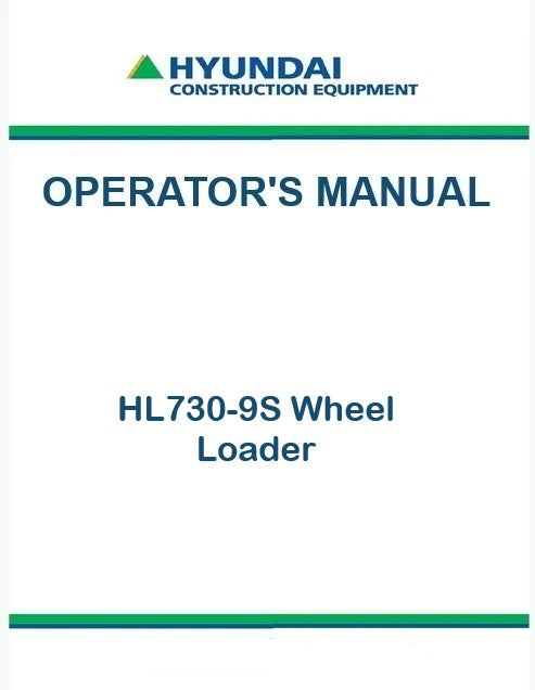 Hyundai HL730-9S Wheel Loader Pdf Operator's Manual