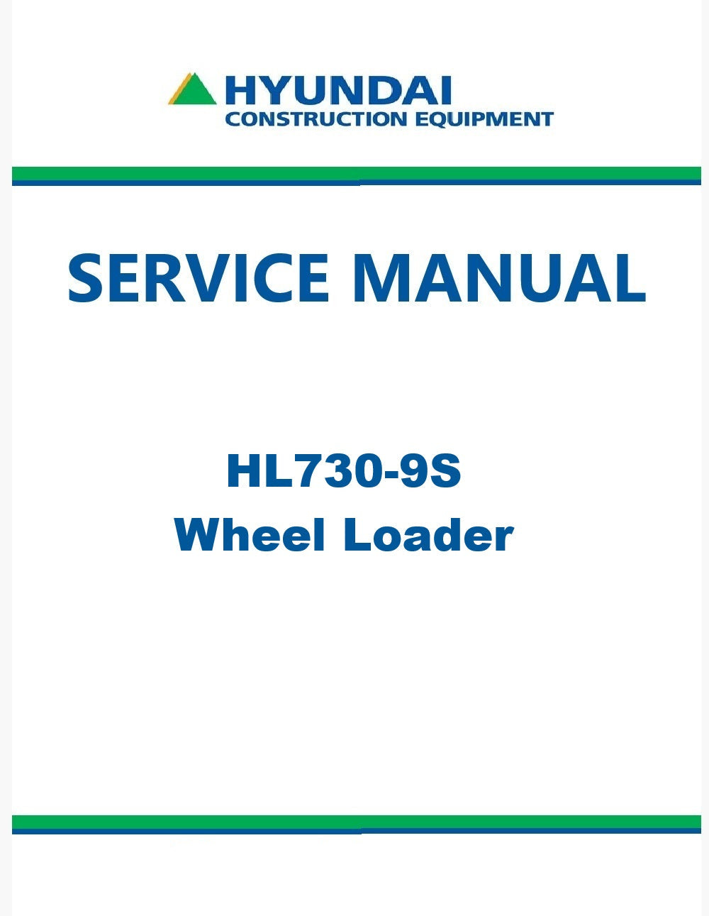 Hyundai HL730-9S Wheel Loader Pdf Repair Service Manual