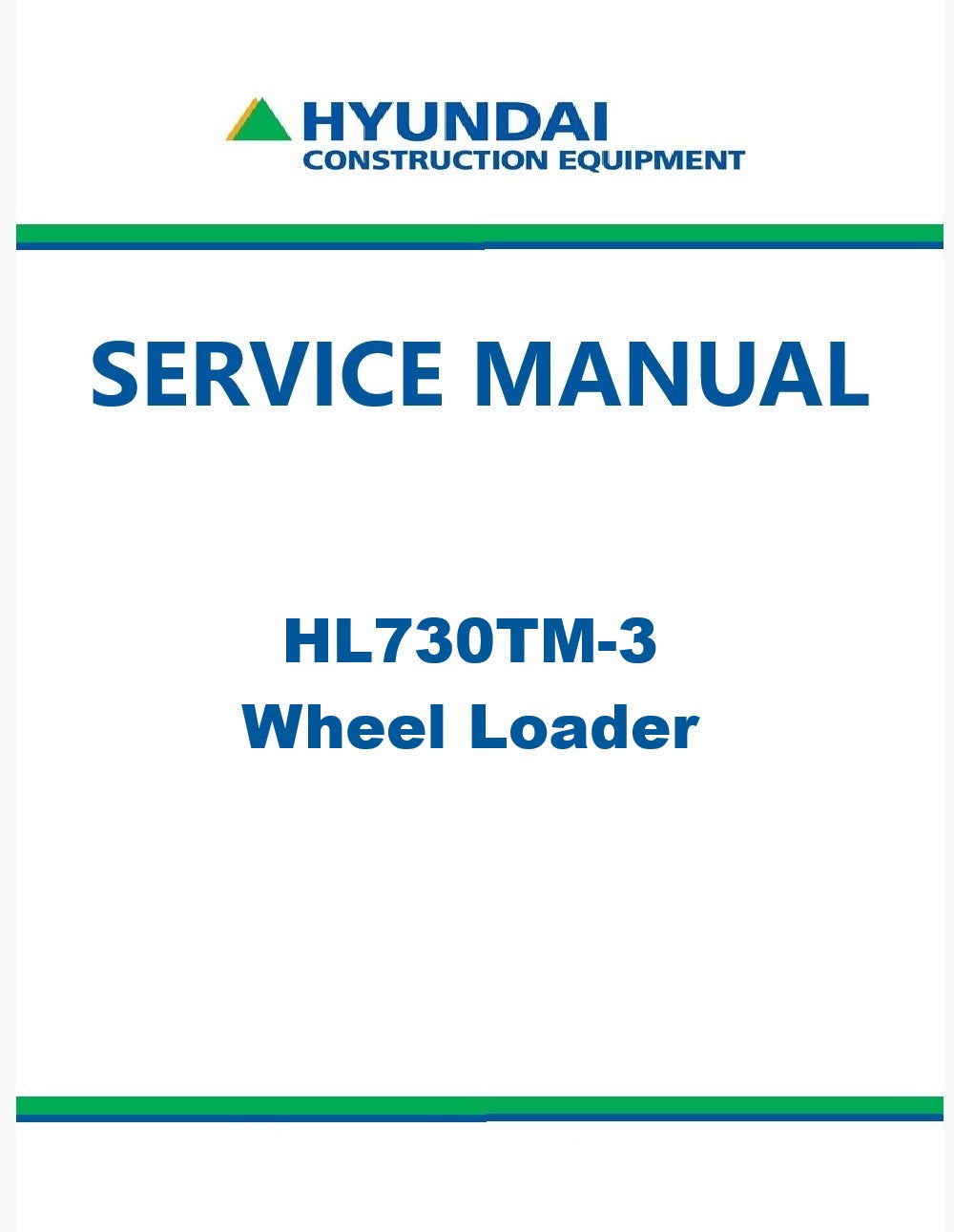 Hyundai HL730TM-3 Wheel Loader Pdf Repair Service Manual