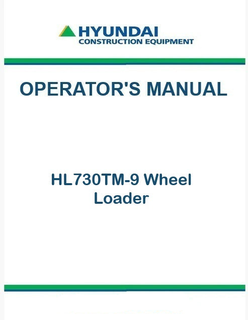 Hyundai HL730TM-9 Wheel Loader Pdf Operator's Manual