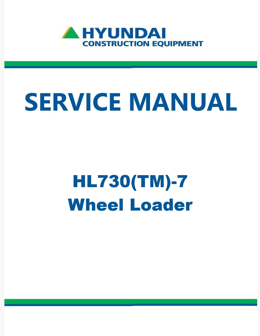 Hyundai HL730(TM)-7 Wheel Loader Pdf Repair Service Manual