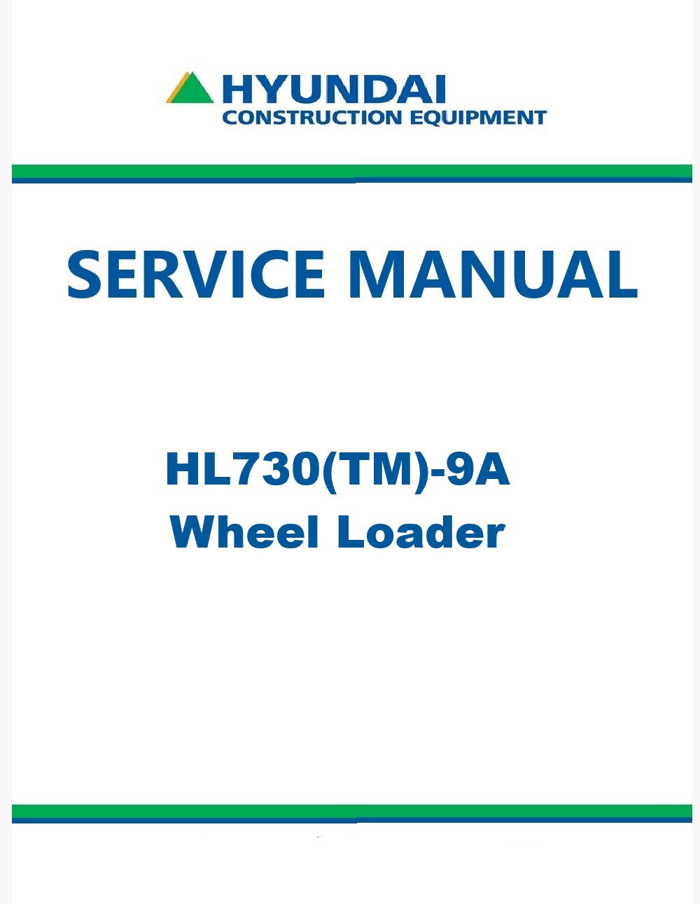 Hyundai HL730(TM)-9A Wheel Loader Pdf Repair Service Manual