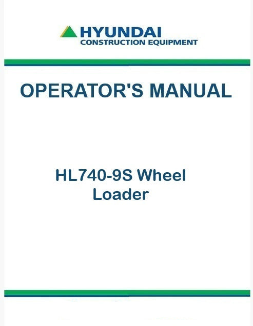 Hyundai HL740-9S Wheel Loader Pdf Operator's Manual