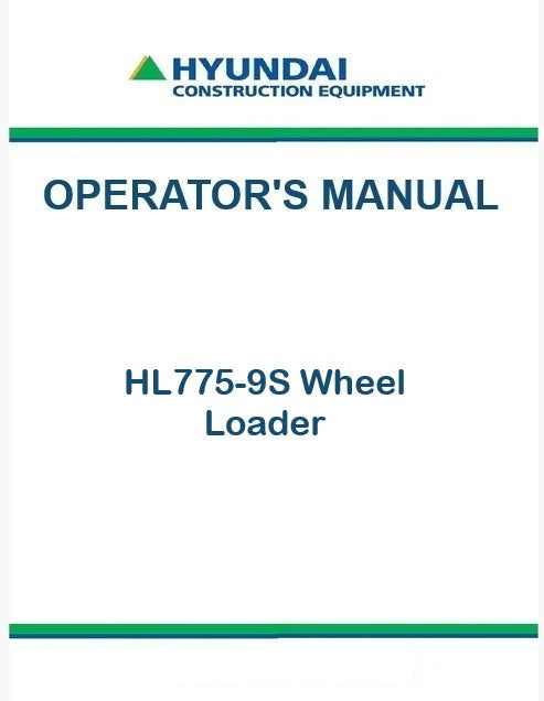 Hyundai HL780-9A Wheel Loader Pdf Operator's Manual