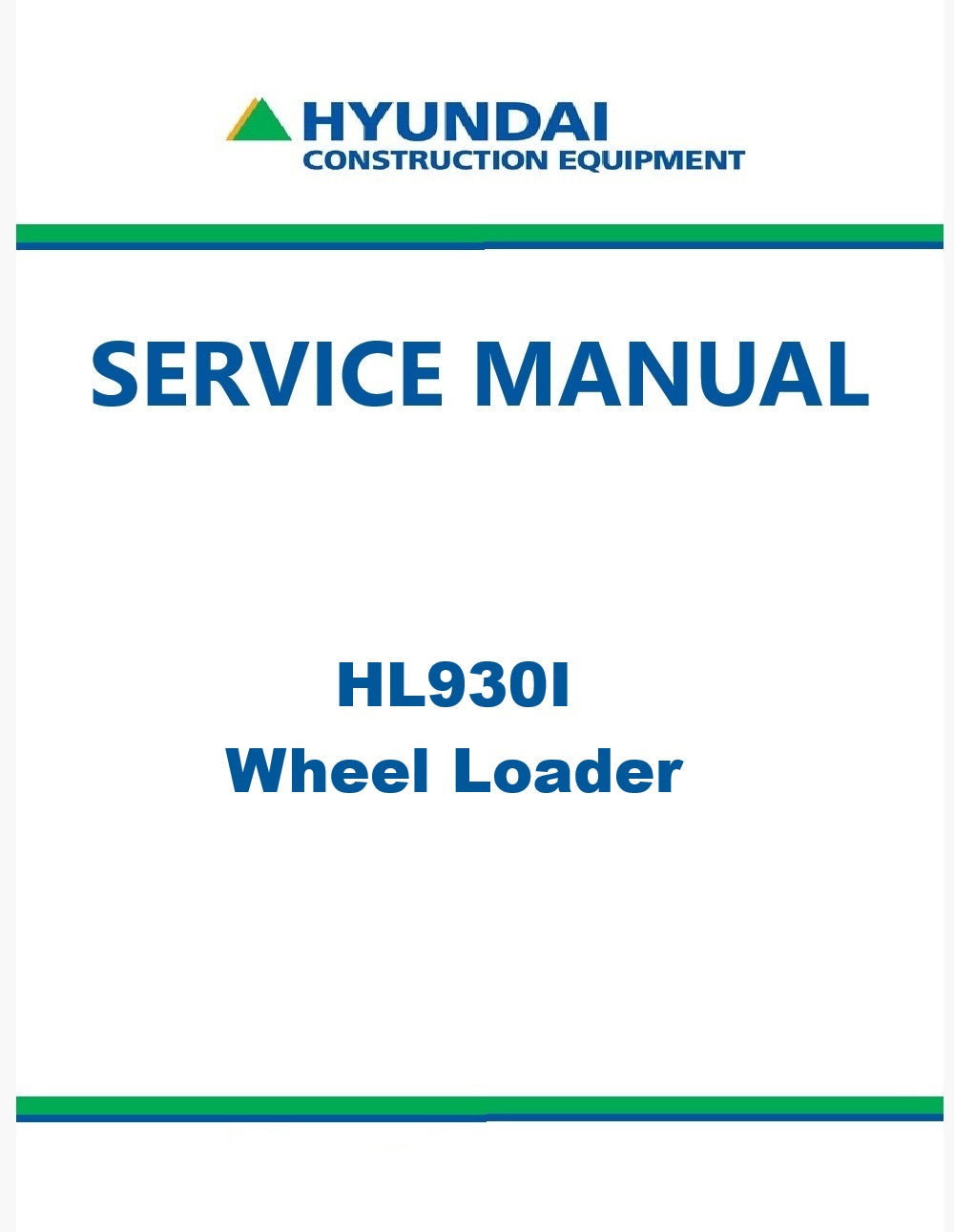 Hyundai HL930I Wheel Loader Pdf Repair Service Manual