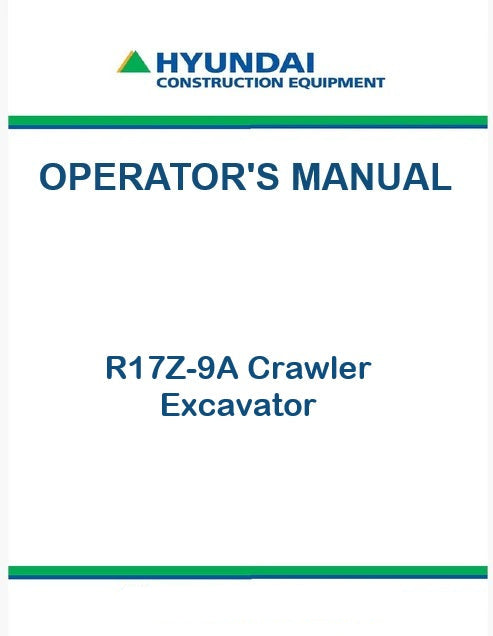 Hyundai R17Z-9A Crawler Excavator Pdf Operator's Manual