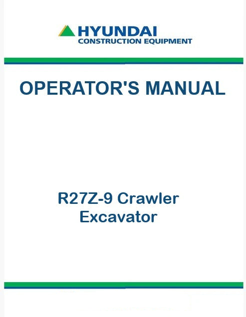 Hyundai R27Z-9 Crawler Excavator Pdf Operator's Manual