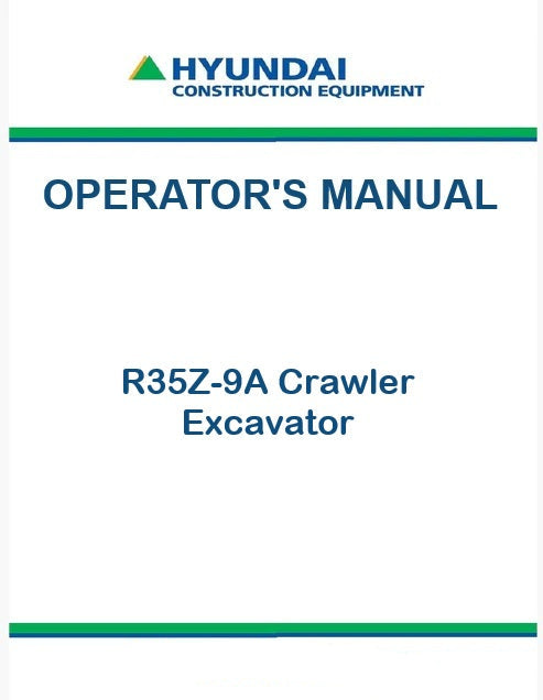 Hyundai R35Z-9A Crawler Excavator Pdf Operator's Manual