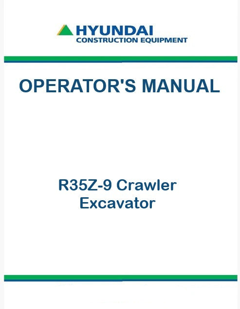 Hyundai R35Z-9 Crawler Excavator Pdf Operator's Manual