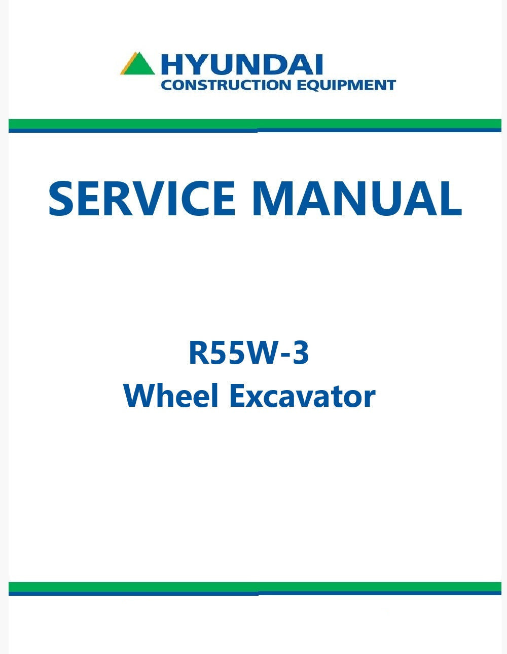 Hyundai R55W-3 Wheel Excavator Pdf Repair Service Manual