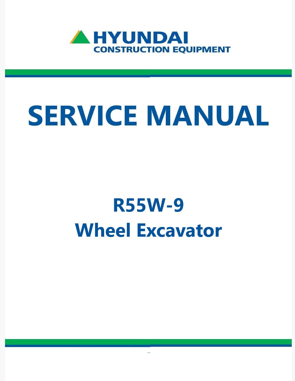 Hyundai R55W-9 Wheel Excavator Pdf Repair Service Manual