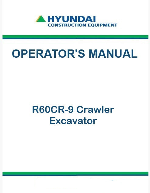 Hyundai R60CR-9 Crawler Excavator Pdf Operator's Manual