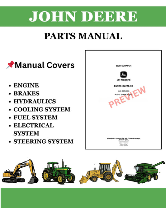 john deere E300LC Excavator Parts Manual PC11217
