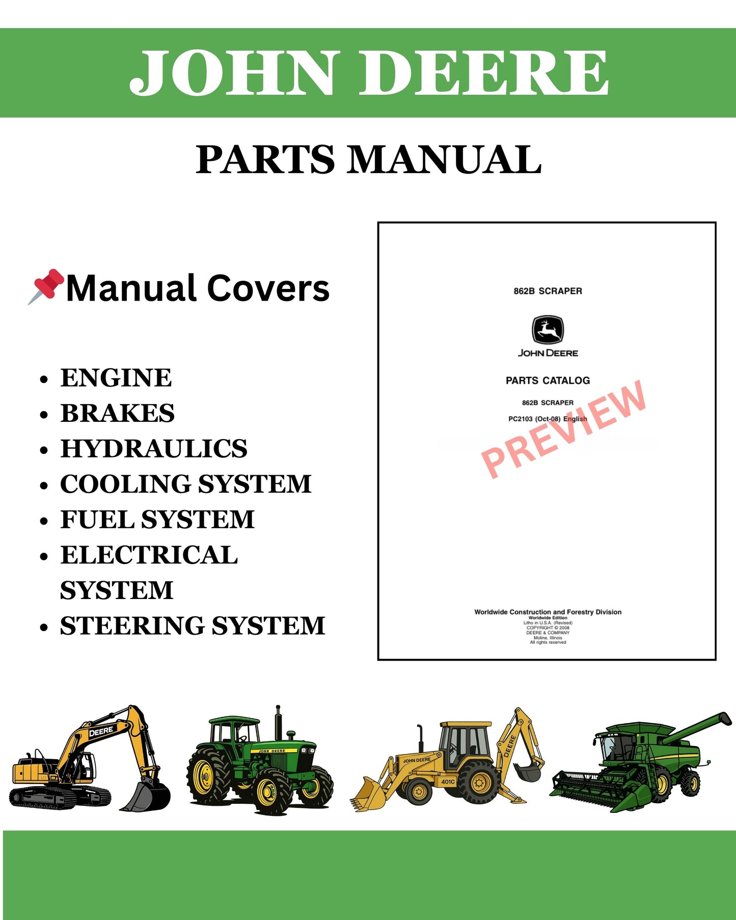 1070E Wheeled Harvester (S.N. 001801- ), Tier 3, Rotating Parts Manual PC9795