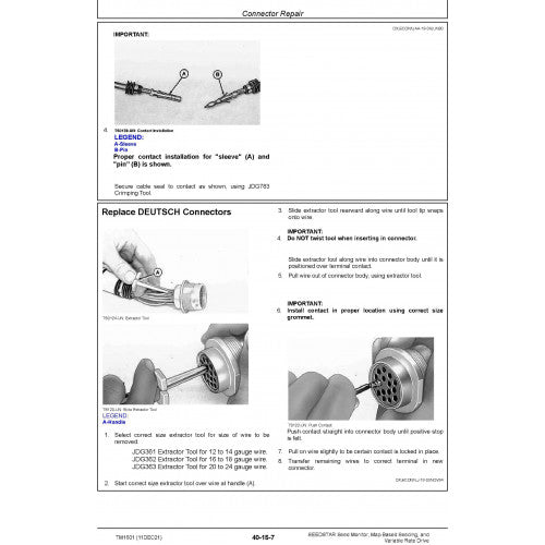 John Deere SEEDSTAR Seed Monitor, Map Based Seeding, and Variable Rate Drive Technical Manual (TM1601)