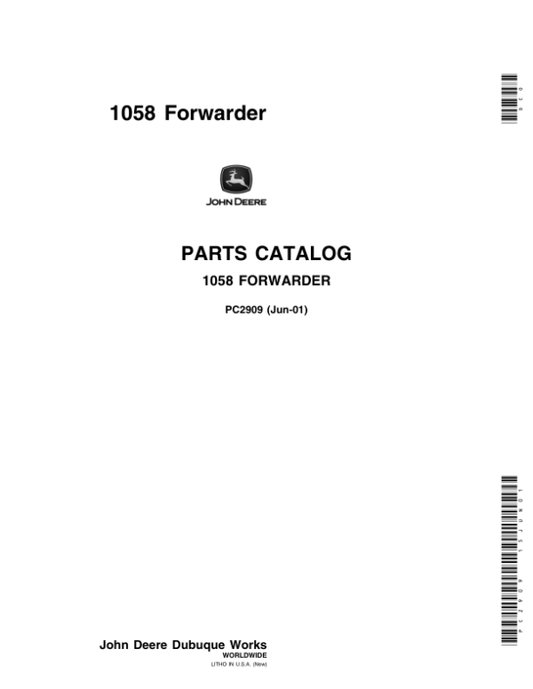 John Deere 1058 Forwarders Parts Catalog Manual – PC2909