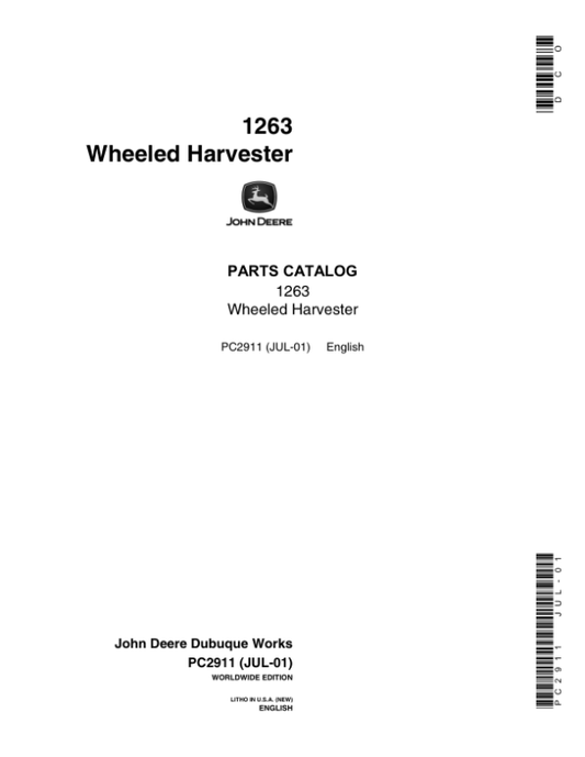 John Deere 1263 Wheeled Harvesters Parts Catalog Manual – PC2911