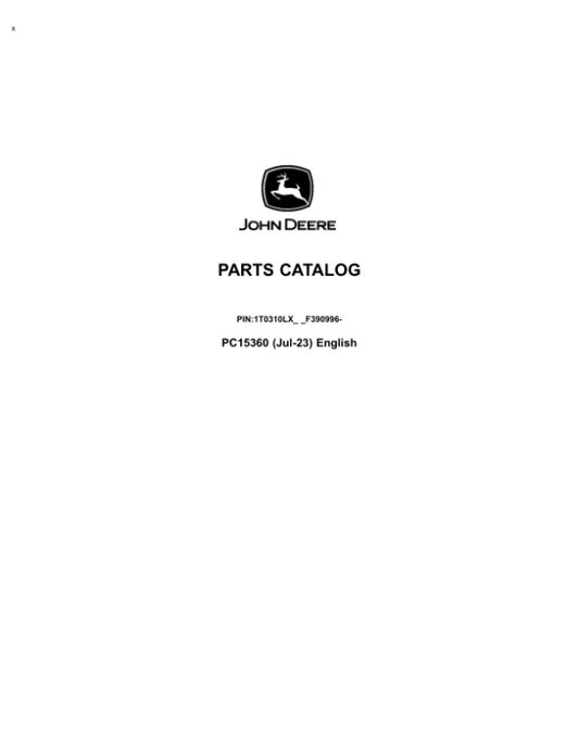 John Deere 310L Backhoe Loaders (SN 1T0310LX_ _F390996-) Parts Catalog Manual – PC15360