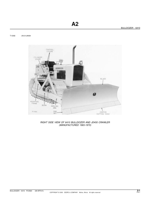 John Deere 6410, 450, 450B Attachments Parts Catalog Manual – PC920