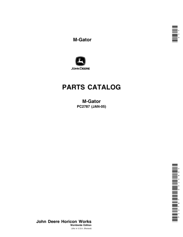 John Deere 6X4 Utility Vehicle (Yr 1999 – 2005) Parts Catalog Manual – PC2787