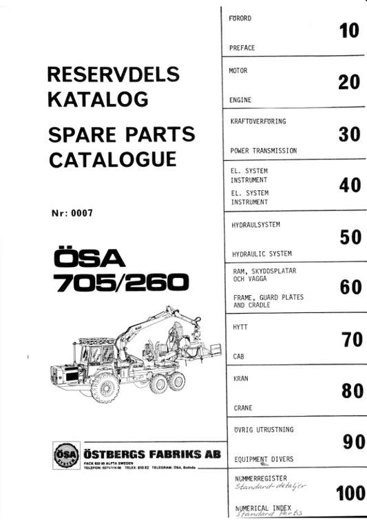 John Deere 705 OSA Wheeled Harvesters Parts Catalog Manual – PC705260