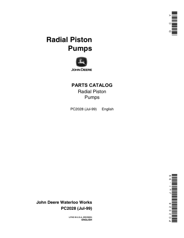 John Deere RADIAL Piston Pumps Parts Catalog Manual – PC2028