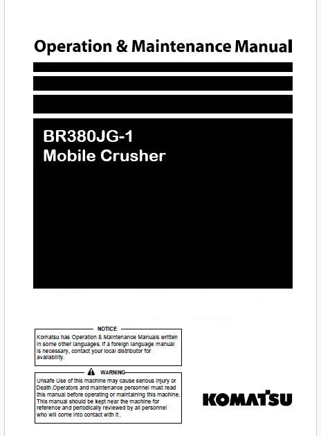 Komatsu BR380JG-1 Mobile Crusher Pdf Operation and Maintenance Manual
