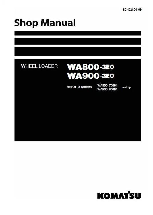 Komatsu WA800-3E0, WA900-3E0 Wheel Loader Pdf Shop Repair Service Manual