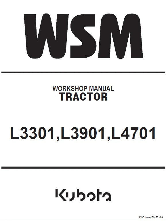 Kubota L3301, L3901, L4701 Tractor Pdf Repair Service Manual