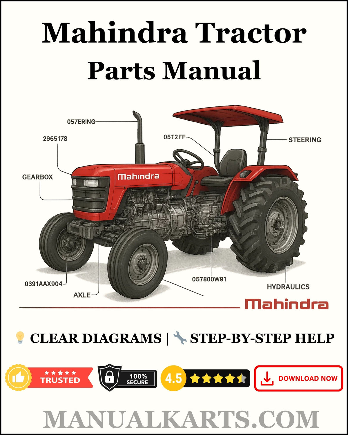 Mahindra 2638 HST OS Tractor Parts Manual - PDF version