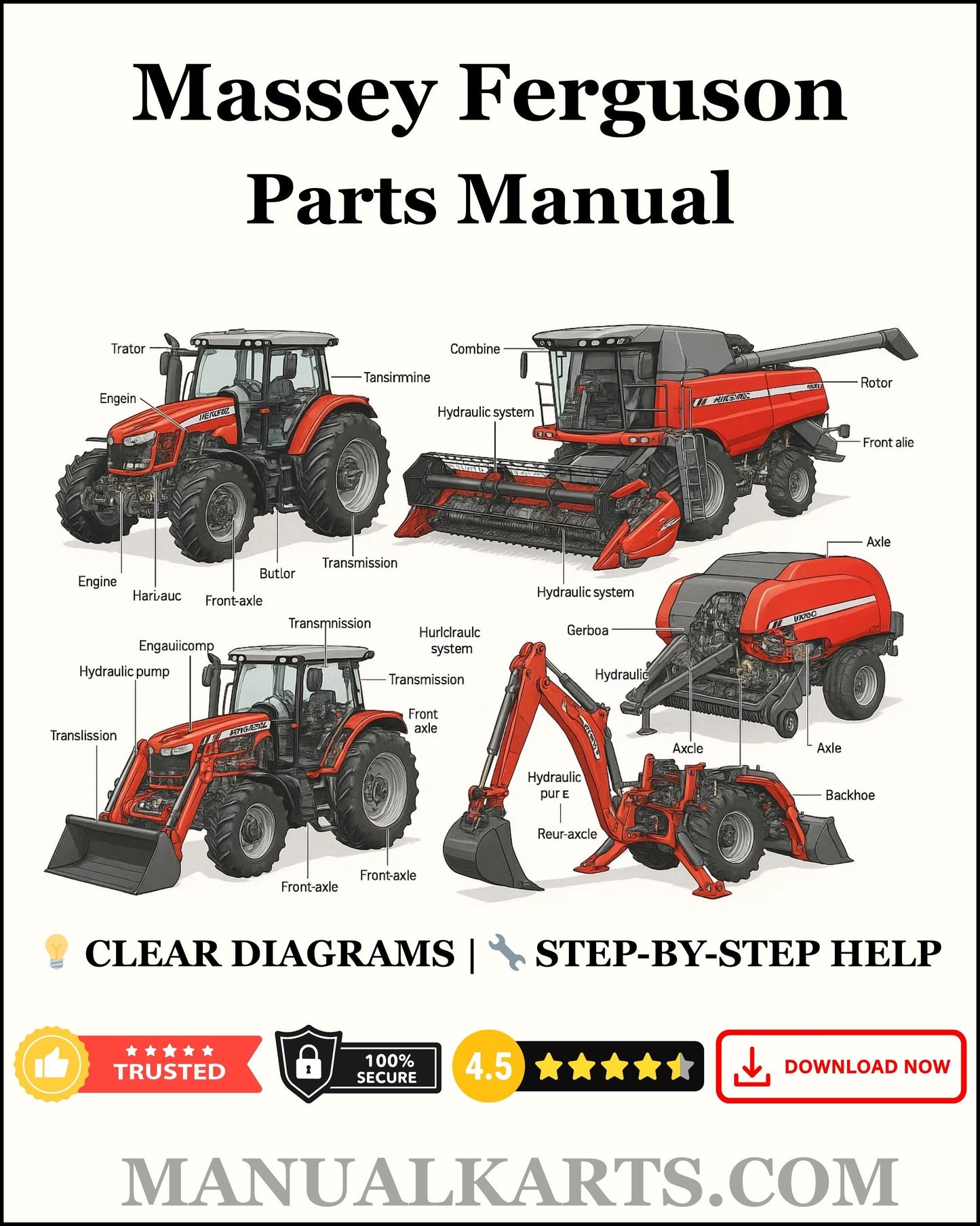 Massey Ferguson L100 MOUNTED LOADER Parts Manual - PDF Version