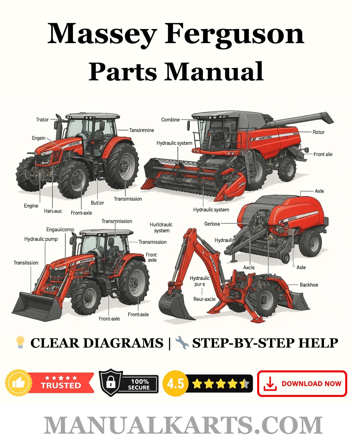 Massey Ferguson 1462 LOADER Parts Manual - PDF Version