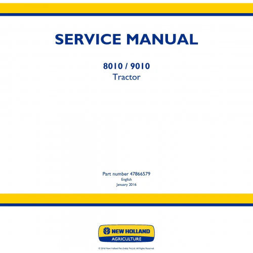 New Holland 8010, 9010 Tractor Pdf Repair Service Manual (p. Nb. 47866579)
