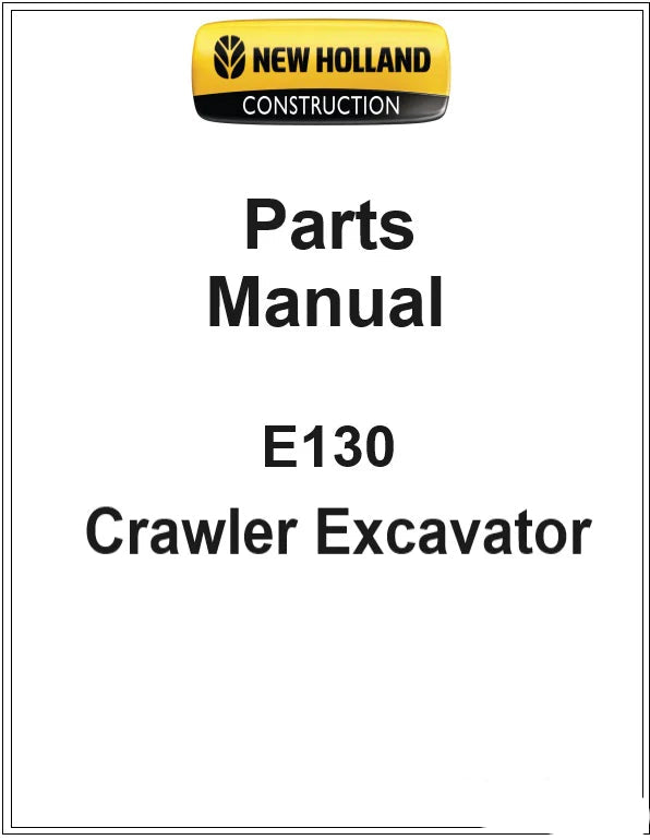 New Holland E130 Crawler Excavator Pdf Parts Catalog Manual