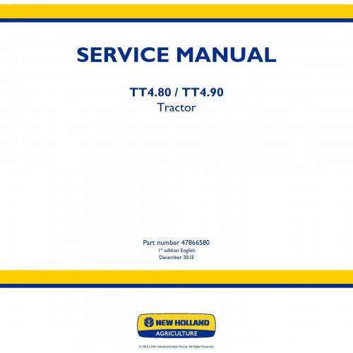 New Holland TT4.80, TT4.90 Tractor Pdf Repair Service Manual (p. Nb. 47866580)
