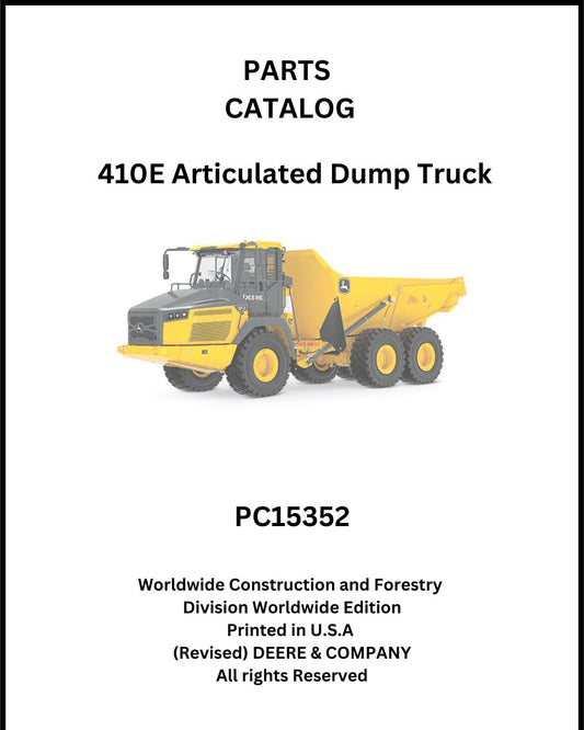 Download John Deere 410E Articulated Dump Truck - (PC15352) Parts Manual
