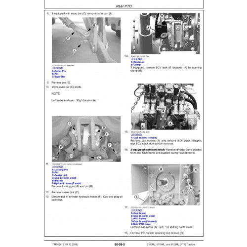 PDF 5100ML, 5115ML, and 5125ML (FT4) John Deere Tractor (TM152419) Repair Technical Manual