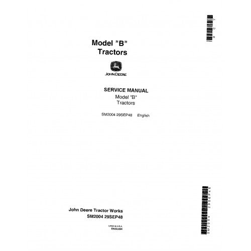 PDF B, BN, BNH, BW and BWH John Deere Tractor (SM2004) Service Manual