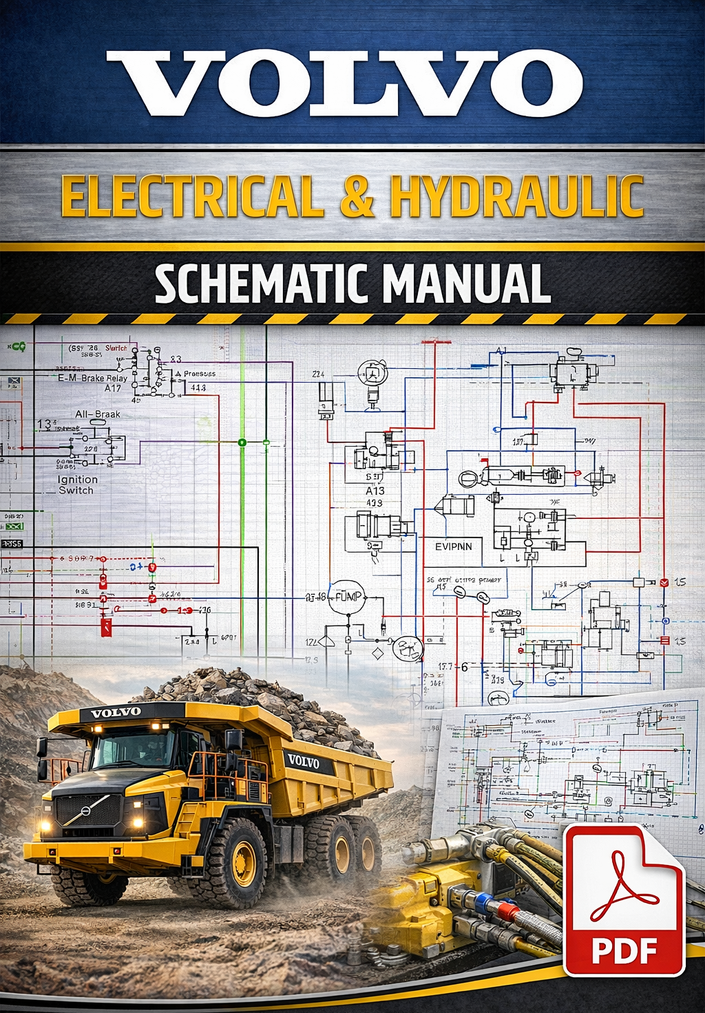 VOLVO R60E RIGID HAULER ELECTRICAL & HYDRAULIC SCHEMATIC PDF MANUAL
