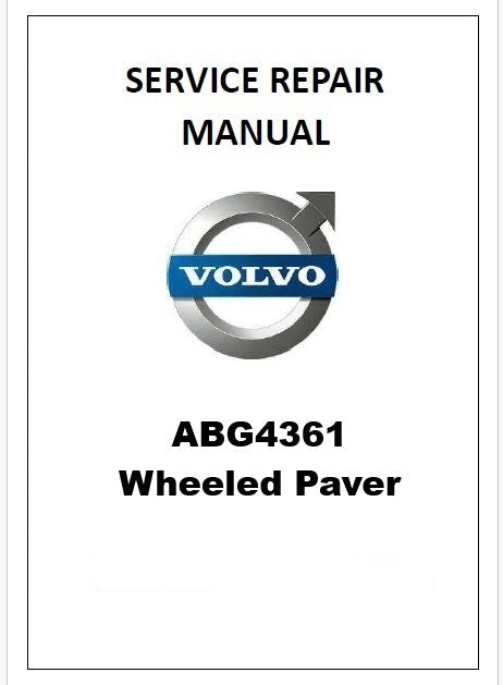 Volvo ABG4361 Wheeled Paver Pdf Repair Service Manual