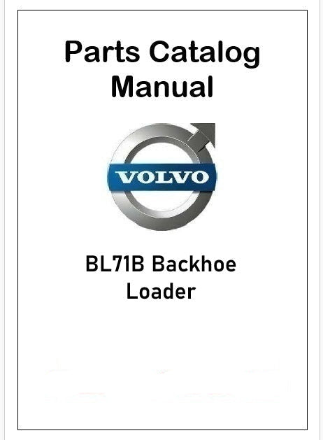 Volvo BL71B Backhoe Loader Pdf Parts Catalog Manual