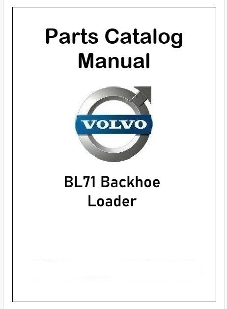 Volvo BL71 Backhoe Loader Pdf Parts Catalog Manual