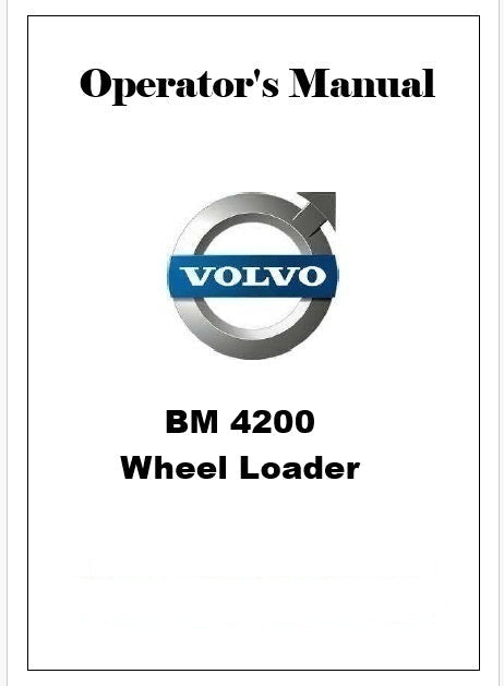 Volvo BM 4200 Wheel Loader Pdf Operator's Manual