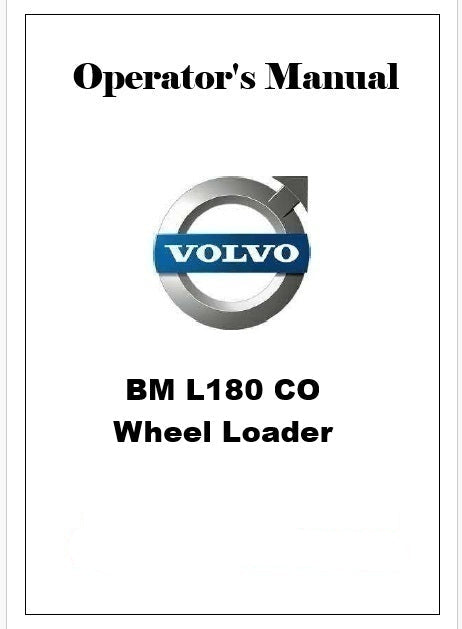 Volvo BM L180 CO Wheel Loader Pdf Operator's Manual